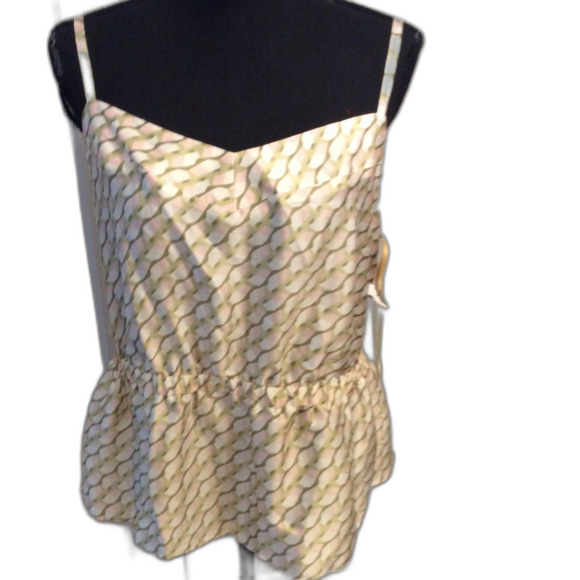 Ryegrass Large L Print Spaghetti Strap Top Womens Pink Green - Picture 1 of 5